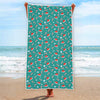 Candy And Santa Claus Hat Pattern Print Beach Towel