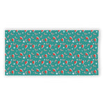 Candy And Santa Claus Hat Pattern Print Beach Towel