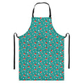 Candy And Santa Claus Hat Pattern Print Bib Apron With Pocket