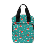 Candy And Santa Claus Hat Pattern Print Bible Tote Bag