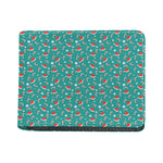 Candy And Santa Claus Hat Pattern Print Bifold Wallet