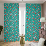 Candy And Santa Claus Hat Pattern Print Blackout Pencil Pleat Curtains