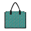 Candy And Santa Claus Hat Pattern Print Canvas Tote Bag