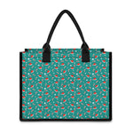Candy And Santa Claus Hat Pattern Print Canvas Tote Bag