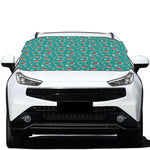 Candy And Santa Claus Hat Pattern Print Car Windshield Snow Cover