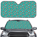 Candy And Santa Claus Hat Pattern Print Car Windshield Sun Shade