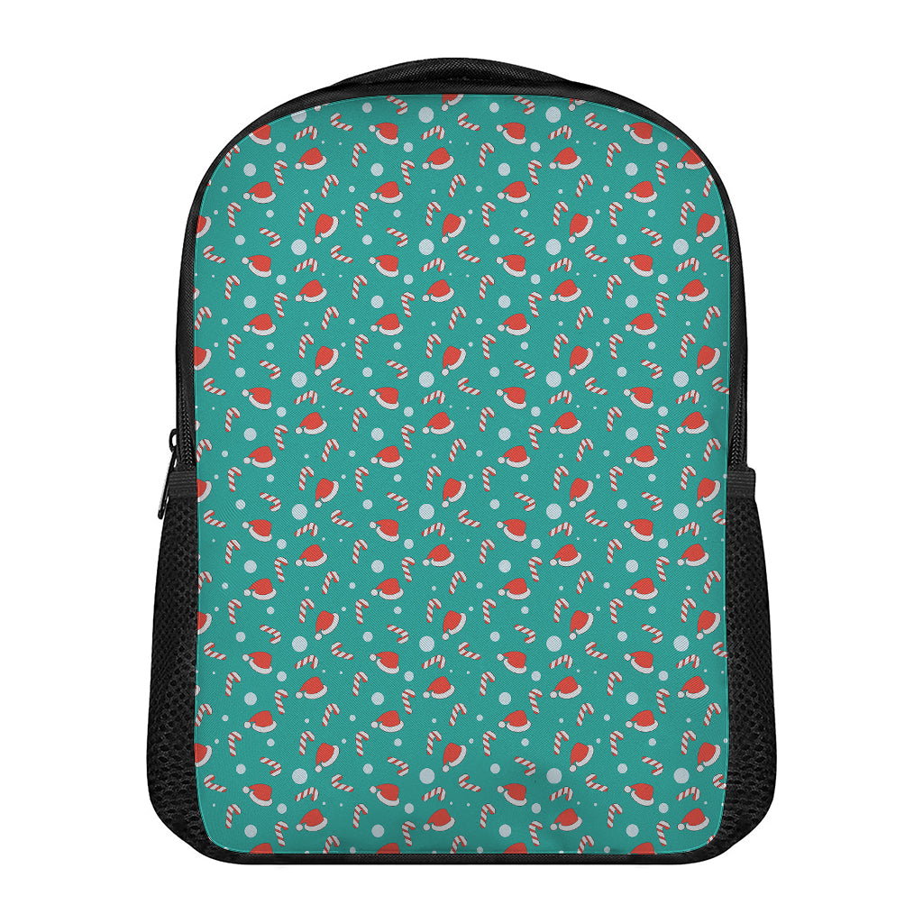 Candy And Santa Claus Hat Pattern Print Casual Backpack