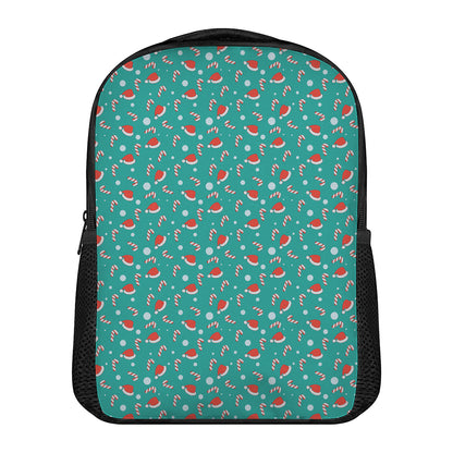 Candy And Santa Claus Hat Pattern Print Casual Backpack