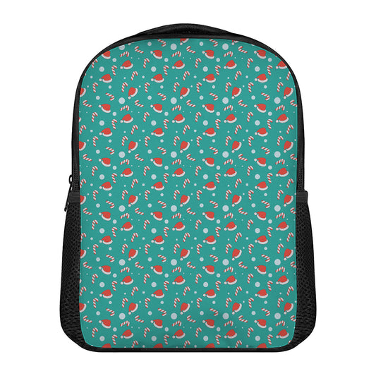 Candy And Santa Claus Hat Pattern Print Casual Backpack