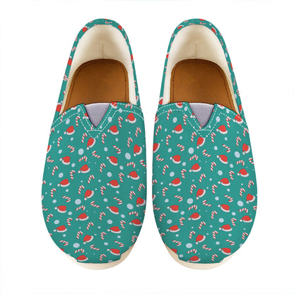 Candy And Santa Claus Hat Pattern Print Casual Shoes