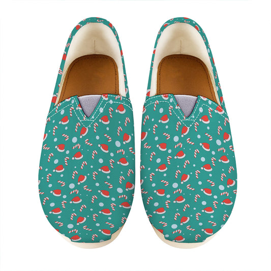 Candy And Santa Claus Hat Pattern Print Casual Shoes