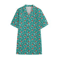 Candy And Santa Claus Hat Pattern Print Cotton Hawaiian Shirt