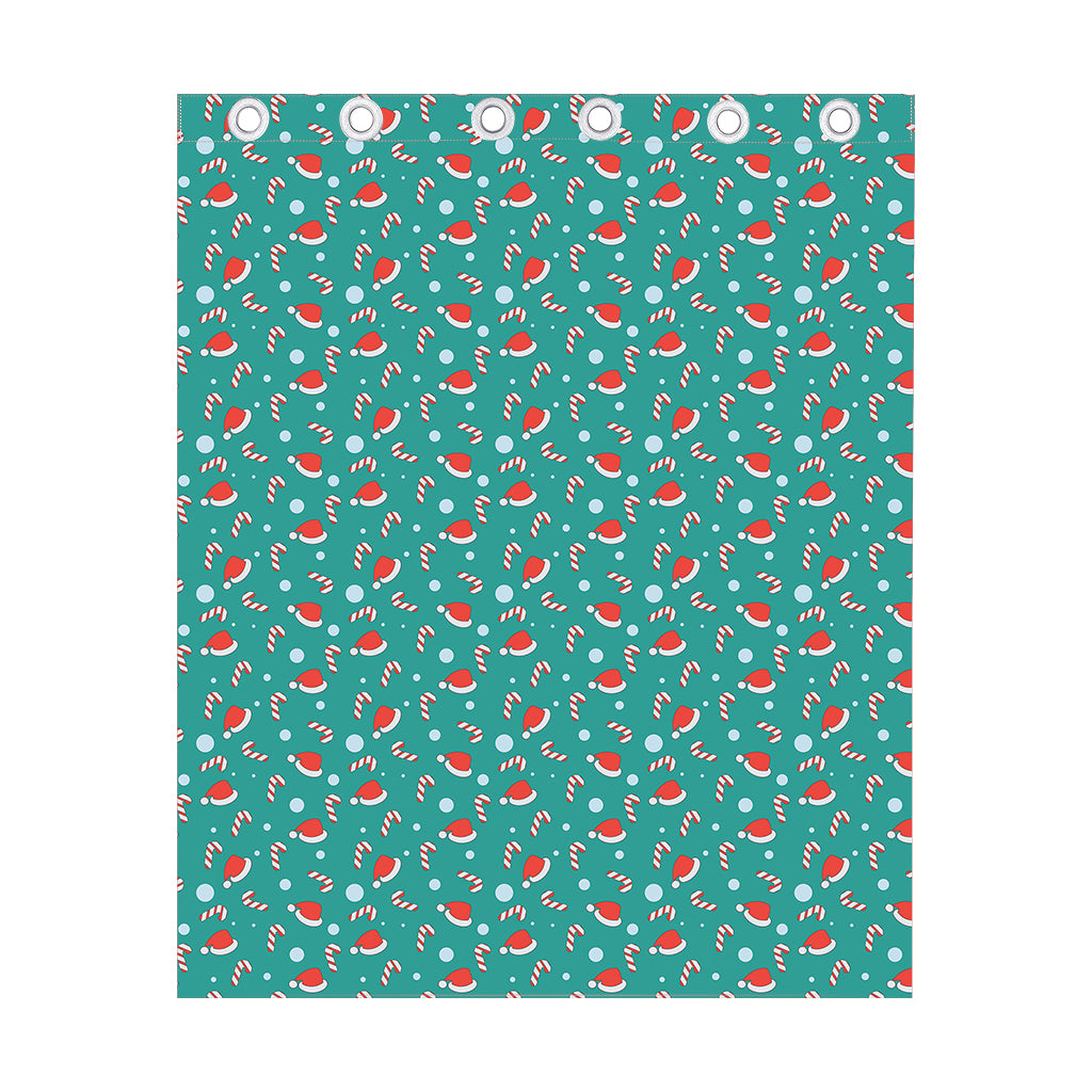Candy And Santa Claus Hat Pattern Print Curtain