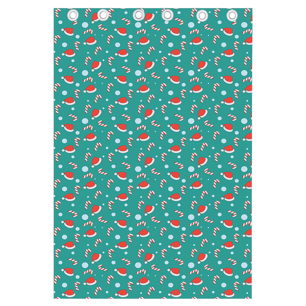 Candy And Santa Claus Hat Pattern Print Curtain