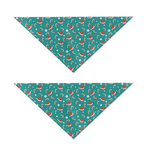 Candy And Santa Claus Hat Pattern Print Dog Bandana