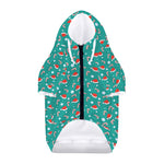 Candy And Santa Claus Hat Pattern Print Dog Zip Up Hoodie