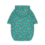 Candy And Santa Claus Hat Pattern Print Dog Zip Up Hoodie