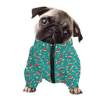 Candy And Santa Claus Hat Pattern Print Dog Zip Up Jacket
