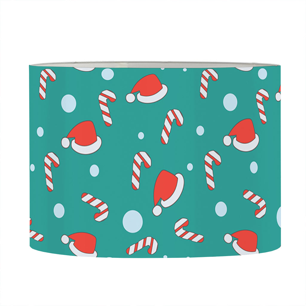 Candy And Santa Claus Hat Pattern Print Drum Lamp Shade