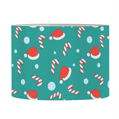 Candy And Santa Claus Hat Pattern Print Drum Lamp Shade