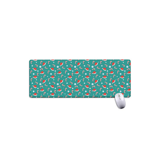 Candy And Santa Claus Hat Pattern Print Extended Mouse Pad