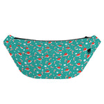 Candy And Santa Claus Hat Pattern Print Fanny Pack