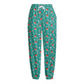 Candy And Santa Claus Hat Pattern Print Fleece Lined Knit Pants