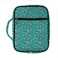 Candy And Santa Claus Hat Pattern Print Front Pocket Bible Bag