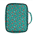 Candy And Santa Claus Hat Pattern Print Front Pocket Bible Bag