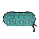 Candy And Santa Claus Hat Pattern Print Glasses Case
