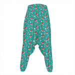 Candy And Santa Claus Hat Pattern Print Hammer Pants