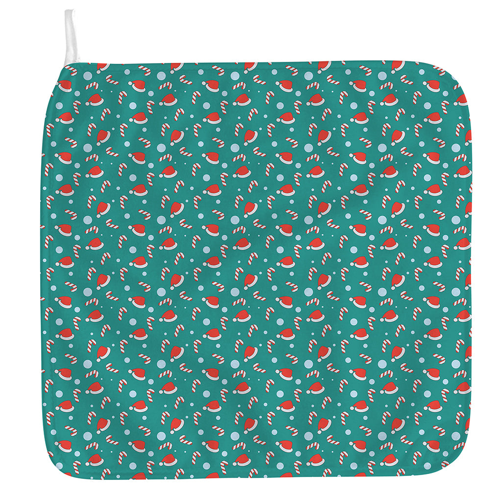Candy And Santa Claus Hat Pattern Print Hand Towel