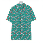 Candy And Santa Claus Hat Pattern Print Hawaiian Shirt