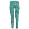 Candy And Santa Claus Hat Pattern Print High-Waisted Pocket Leggings