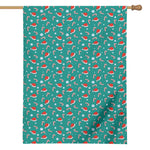 Candy And Santa Claus Hat Pattern Print House Flag