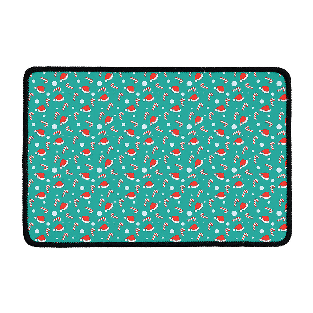 Candy And Santa Claus Hat Pattern Print Kitchen Mat