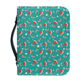 Candy And Santa Claus Hat Pattern Print Leather Bible Cover