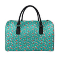 Candy And Santa Claus Hat Pattern Print Leather Duffel Bag