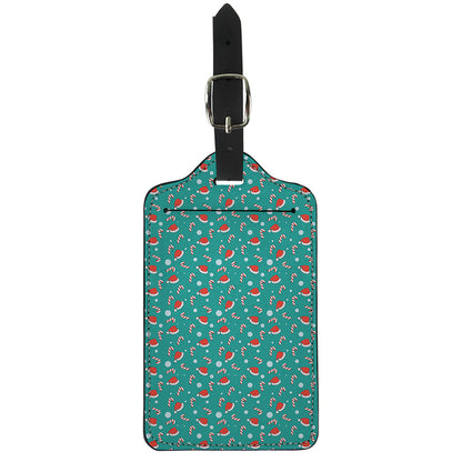 Candy And Santa Claus Hat Pattern Print Luggage Tag