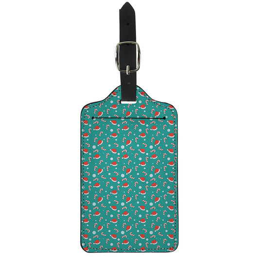 Candy And Santa Claus Hat Pattern Print Luggage Tag