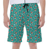 Candy And Santa Claus Hat Pattern Print Men's Beach Shorts