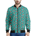 Candy And Santa Claus Hat Pattern Print Men's Bomber Jacket