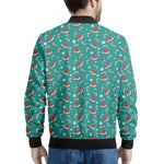 Candy And Santa Claus Hat Pattern Print Men's Bomber Jacket