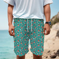 Candy And Santa Claus Hat Pattern Print Men's Cargo Shorts
