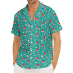 Candy And Santa Claus Hat Pattern Print Men's Deep V-Neck Shirt