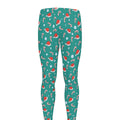 Candy And Santa Claus Hat Pattern Print Men's Leggings