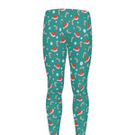 Candy And Santa Claus Hat Pattern Print Men's leggings