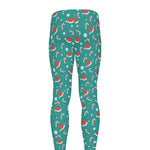 Candy And Santa Claus Hat Pattern Print Men's leggings