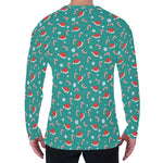 Candy And Santa Claus Hat Pattern Print Men's Long Sleeve T-Shirt