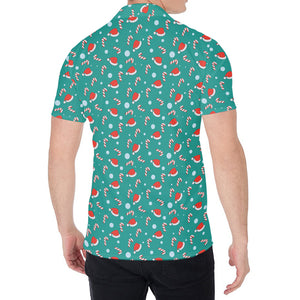 Candy And Santa Claus Hat Pattern Print Men's Shirt